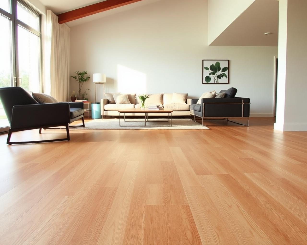 Vinyl flooring installation in lounge